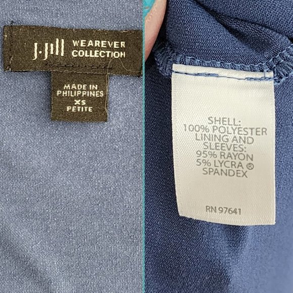 J. Jill Wearever Blue Layered V-Neck Long Sleeve Blouse - Picture 4 of 4